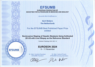 Gert Weijers winns the EFSUMB Best Paper Award